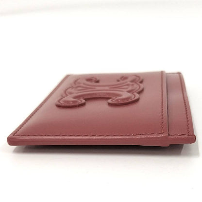 Celine Card Case Triomphe Leather Pink