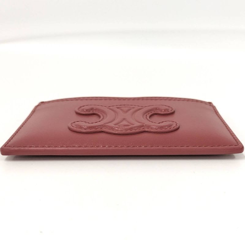Celine Card Case Triomphe Leather Pink