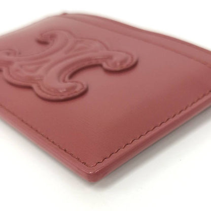 Celine Card Case Triomphe Leather Pink