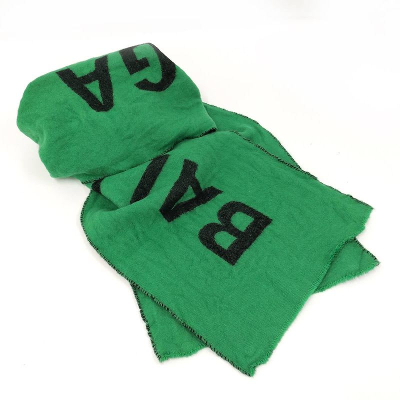 Balenciaga Muffler 100% Wool Green Type Scarf