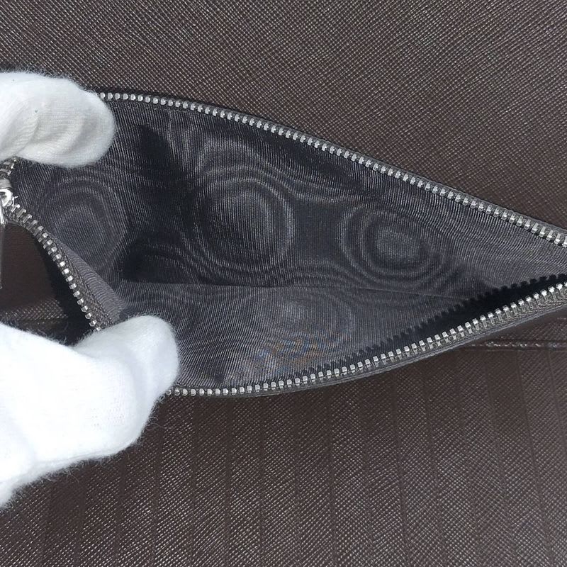 Prada Round Zipper Long Wallet Leather Brown 2 Ml220