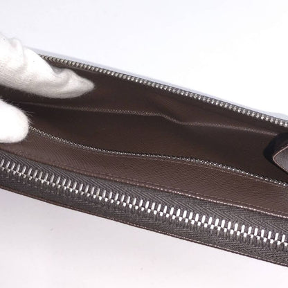 Prada Round Zipper Long Wallet Leather Brown 2 Ml220