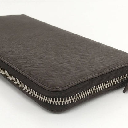 Prada Round Zipper Long Wallet Leather Brown 2 Ml220