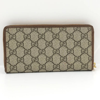 Gucci Round Zipper Long Wallet Horsebit PVC Brown 621889