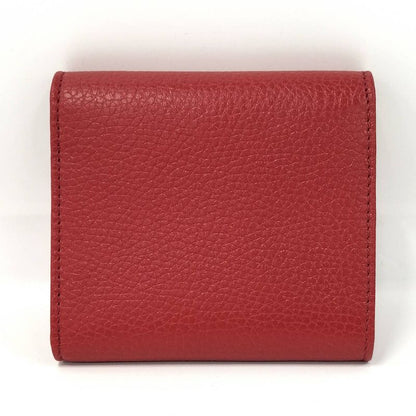 Gucci Trifold Wallet Compact Wallet Soho Interlocking G Leather Red 598207
