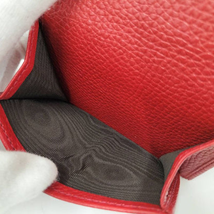 Gucci Trifold Wallet Compact Wallet Soho Interlocking G Leather Red 598207