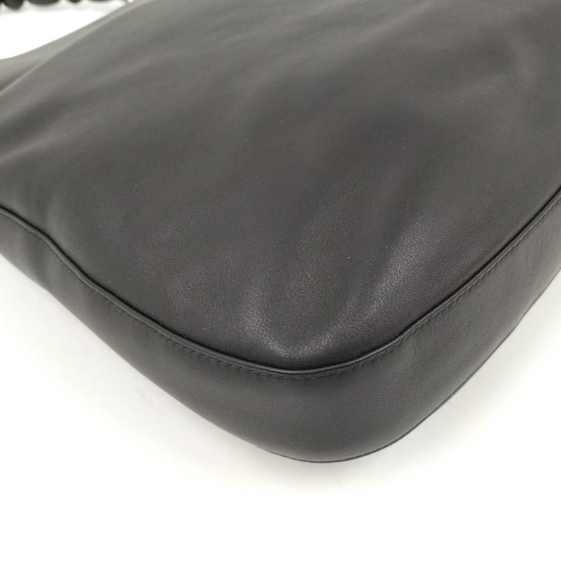 Christian Dior Maris Pearl Handbag Leather Black