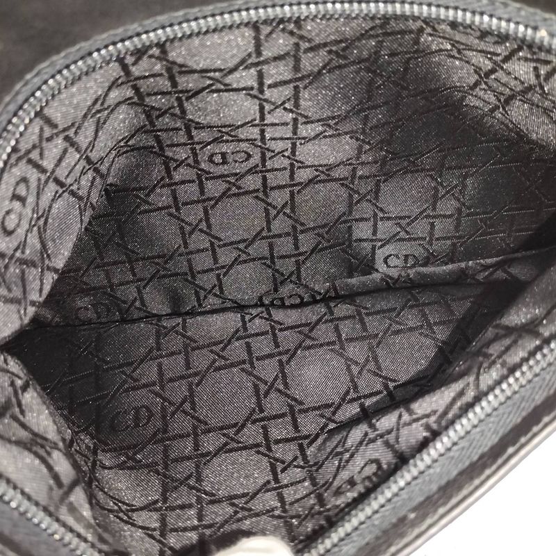 Christian Dior Maris Pearl Handbag Leather Black