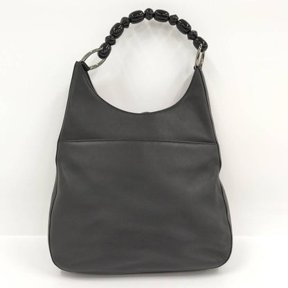 Christian Dior Maris Pearl Handbag Leather Black