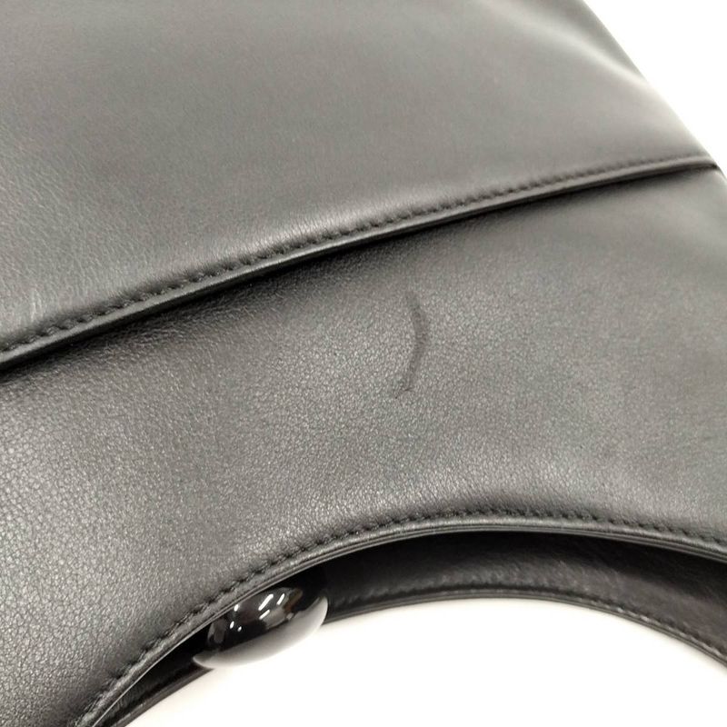 Christian Dior Maris Pearl Handbag Leather Black