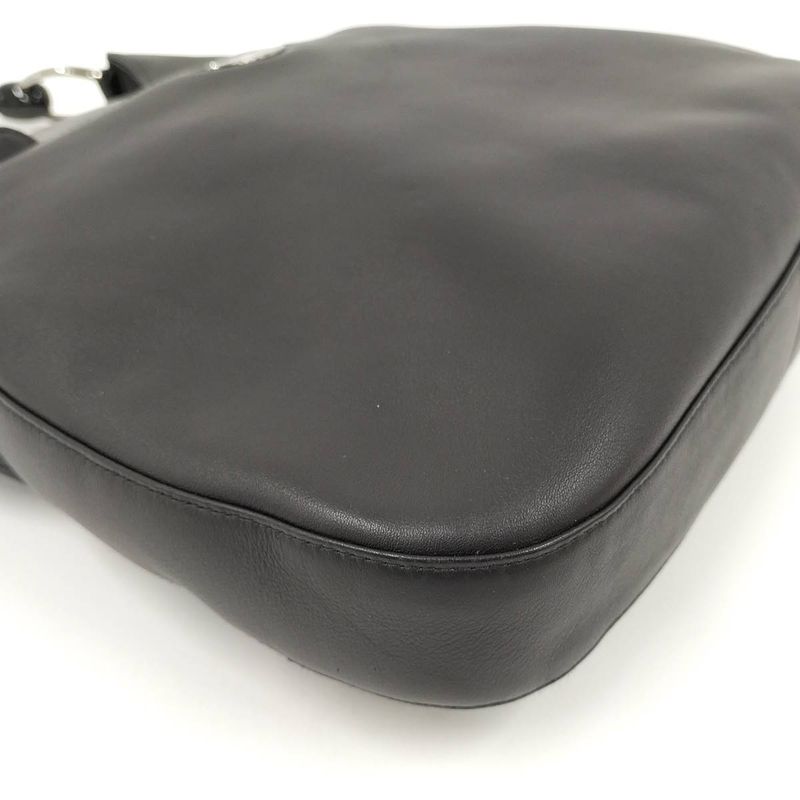 Christian Dior Maris Pearl Handbag Leather Black