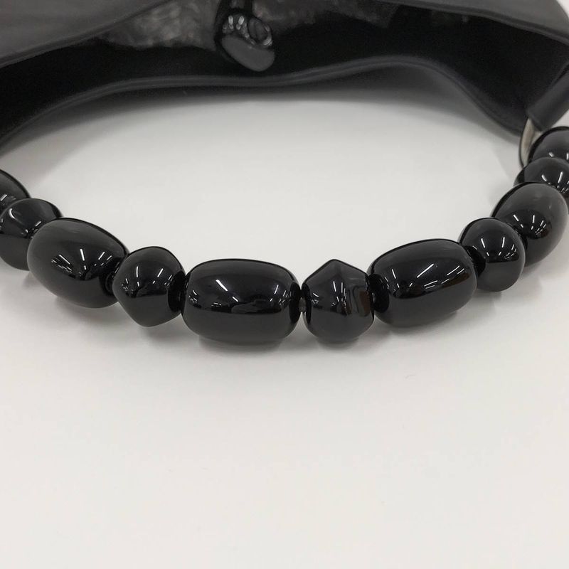 Christian Dior Maris Pearl Handbag Leather Black