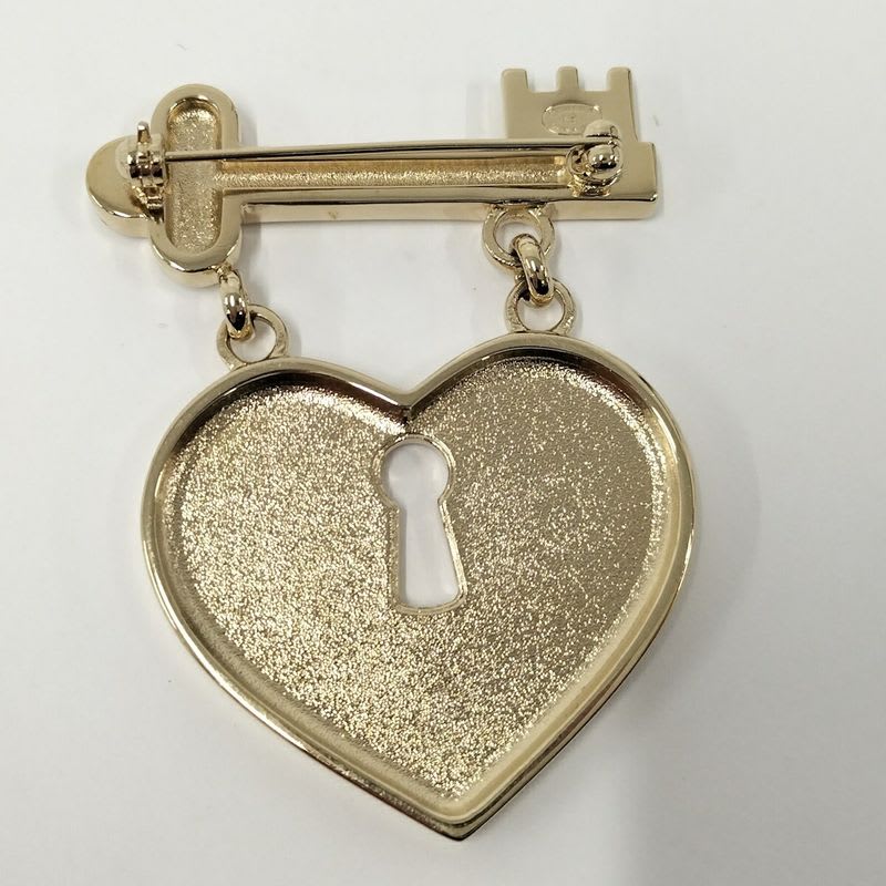 Chanel Brooch Heart Lock Plated