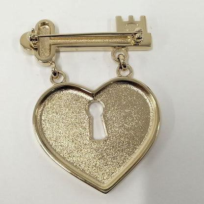 Chanel Brooch Heart Lock Plated