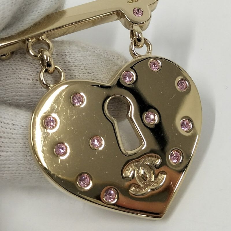 Chanel Brooch Heart Lock Plated