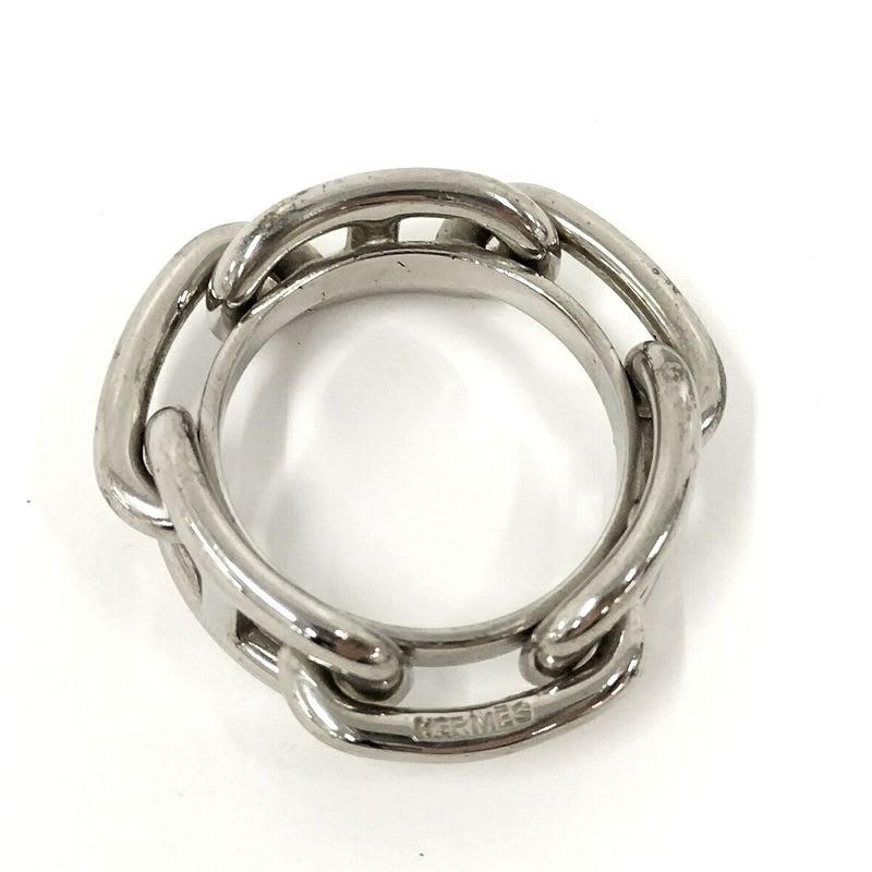 Hermes Chaine D'ancre Scarf Ring Plated Silver