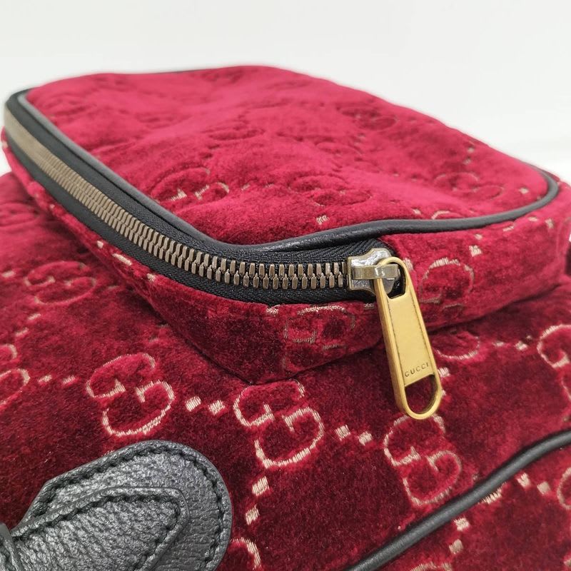 Gucci Backpack Sac GG Velvet Velor Red