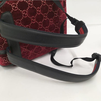 Gucci Backpack Sac GG Velvet Velor Red