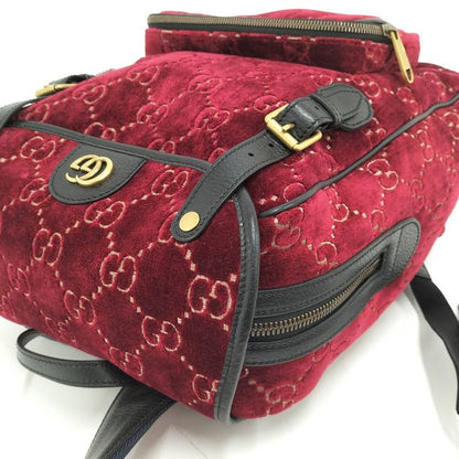 Gucci Backpack Sac GG Velvet Velor Red