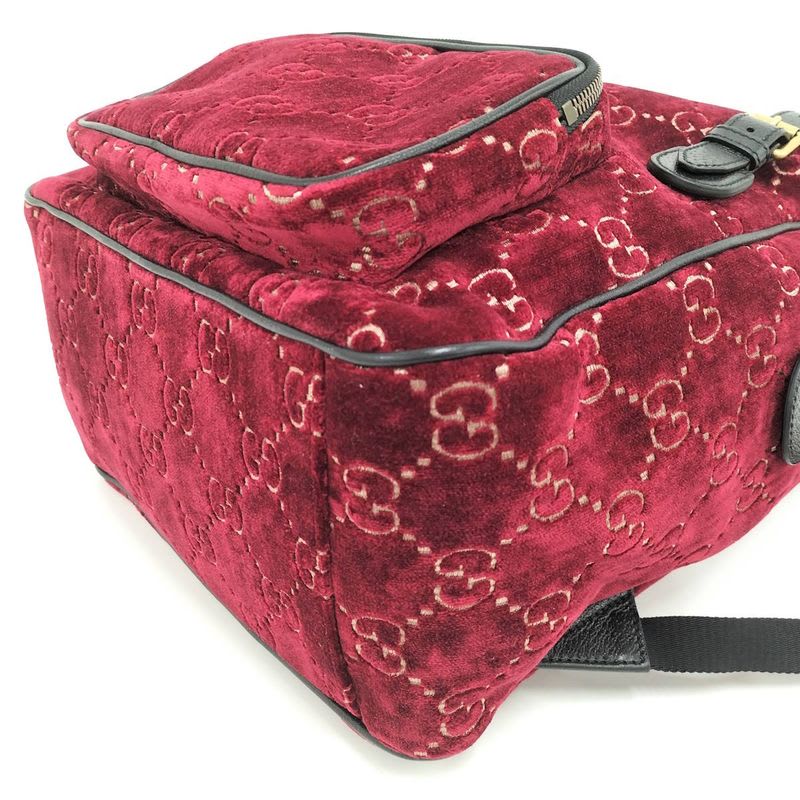 Gucci Backpack Sac GG Velvet Velor Red