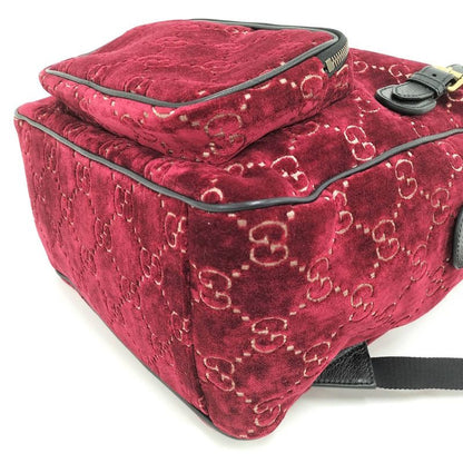 Gucci Backpack Sac GG Velvet Velor Red