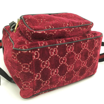 Gucci Backpack Sac GG Velvet Velor Red