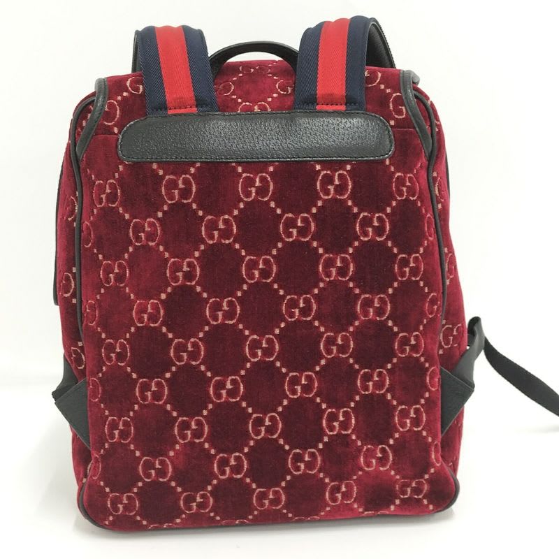 Gucci Backpack Sac GG Velvet Velor Red