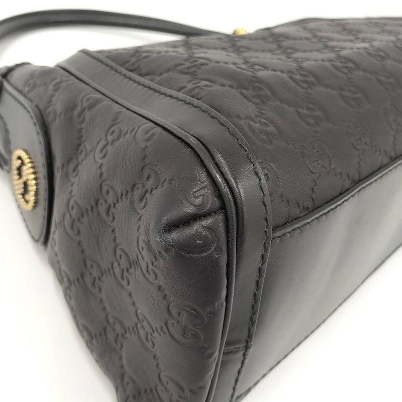 Gucci Guccissima Scarlet Shoulder Bag Leather Black