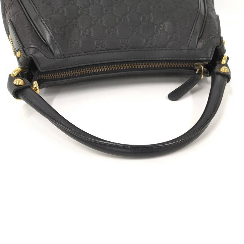 Gucci Guccissima Scarlet Shoulder Bag Leather Black