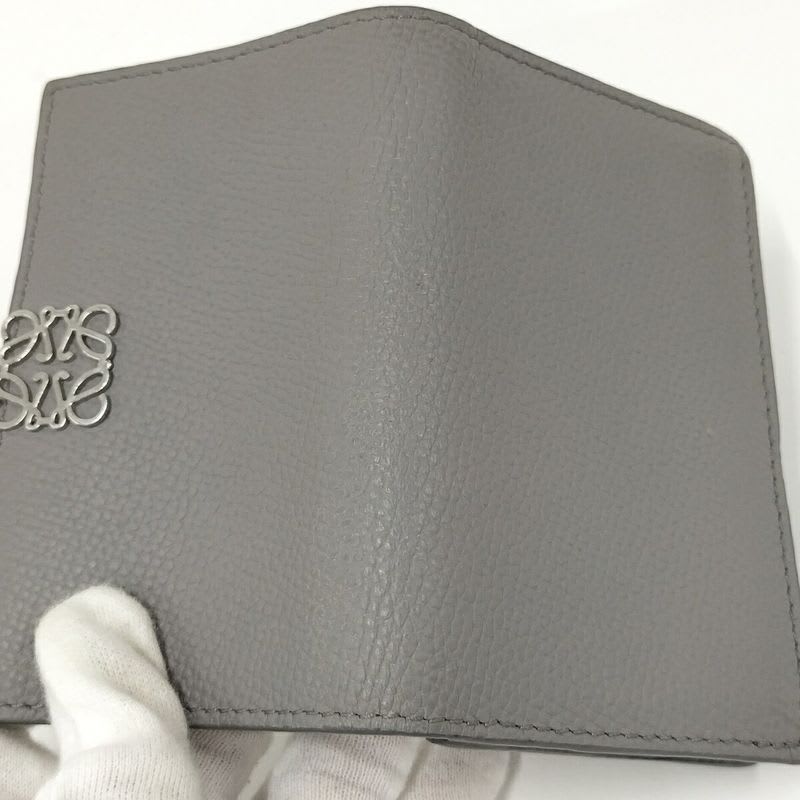 Loewe Business Card Holder Anagram Case Leather Gray C821 M97 X03
