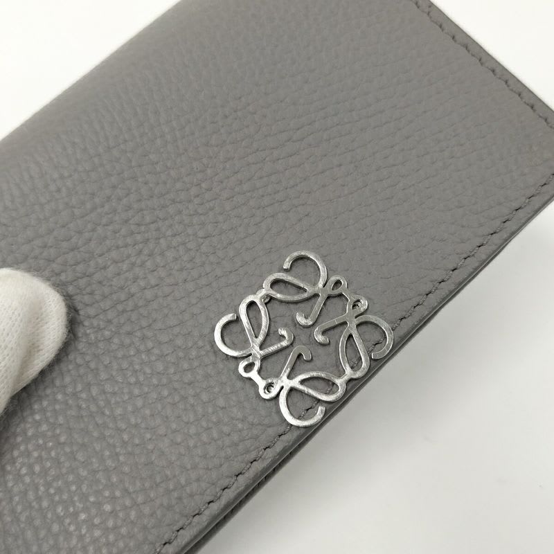 Loewe Business Card Holder Anagram Case Leather Gray C821 M97 X03