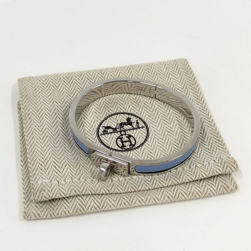 Hermes Mini Click Kelly Bangle Plated Silver