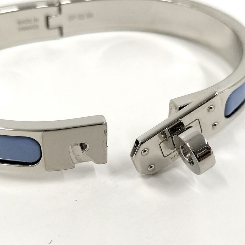 Hermes Mini Click Kelly Bangle Plated Silver