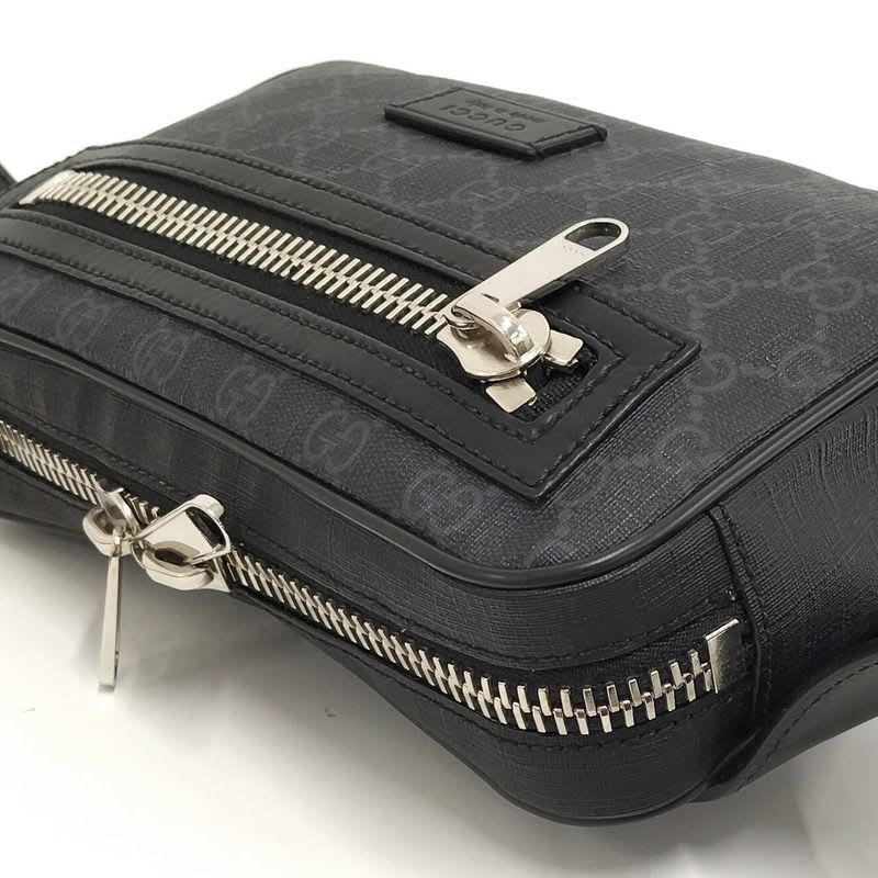 Gucci Body Bag GG Supreme Leather PVC Black