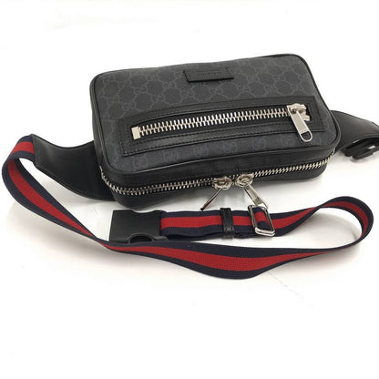 Gucci Body Bag GG Supreme Leather PVC Black