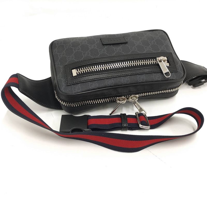 Gucci Body Bag GG Supreme Leather PVC Black