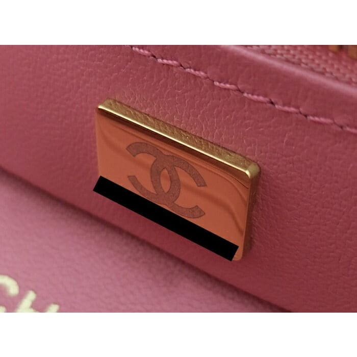 Chanel 2-Way Bag Top Handle Chain Pink Tweed