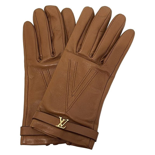Louis Vuitton Gloves Women's Leather Glove Lady V M7212f Tan Leather
