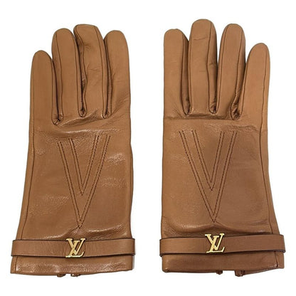 Louis Vuitton Gloves Women's Leather Glove Lady V M7212f Tan Leather