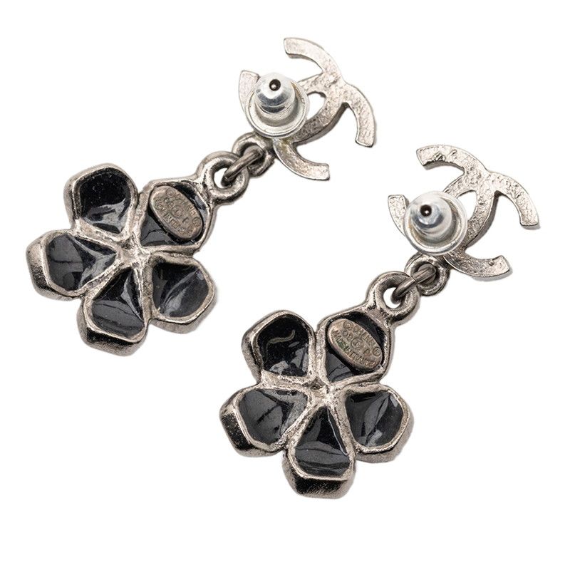 Chanel COCO MARK Black Silver Metal Ladies Chanel