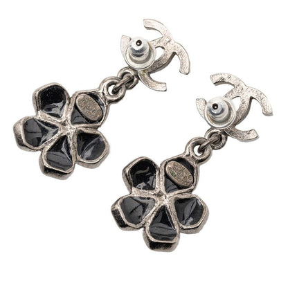 Chanel COCO MARK Black Silver Metal Ladies Chanel
