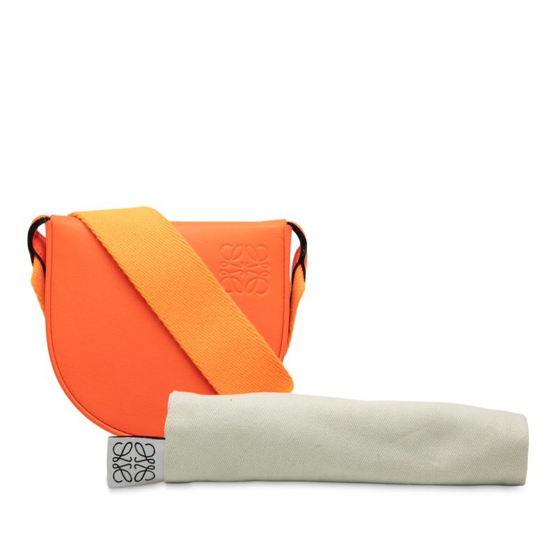 Loewe Anagram Mini Shoulder Bag Orange Leather Women's