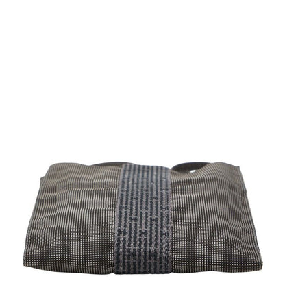 Hermes Her Line Crossbody Shoulder Bag Pochette Gray Black Canvas Women's