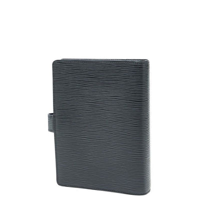 Louis Vuitton Epi Agenda MM R20042 Black Noir Black Leather Women's Louis