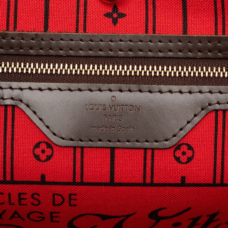 Louis Vuitton Damier Neverfull MM Shoulder Bag Tote Bag N51105 Brown PVC