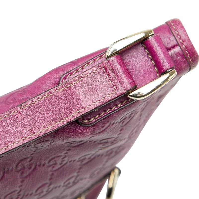 Gucci Guccissima Abbey Crossbody Bag Purple Leather