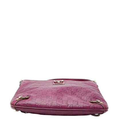 Gucci Guccissima Abbey Crossbody Bag Purple Leather