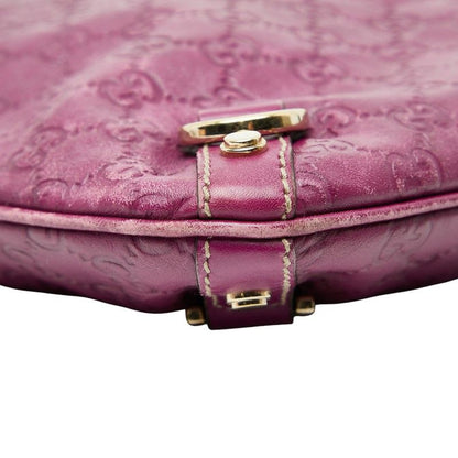 Gucci Guccissima Abbey Crossbody Bag Purple Leather