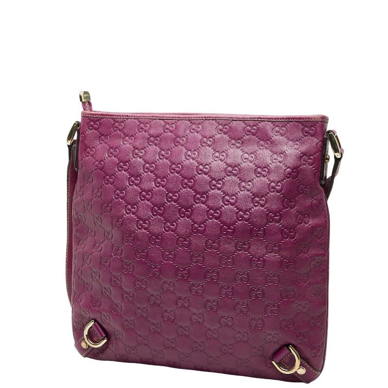 Gucci Guccissima Abbey Crossbody Bag Purple Leather