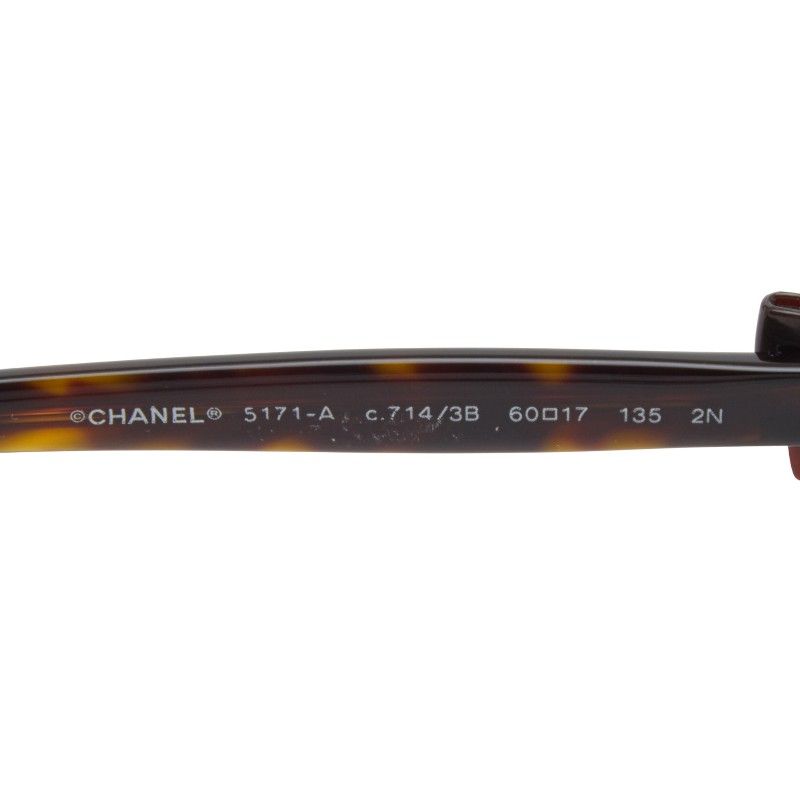 Chanel Cocomark Ribbon Sunglasses Gradient Lens 5171-a Brown Plastic Women's